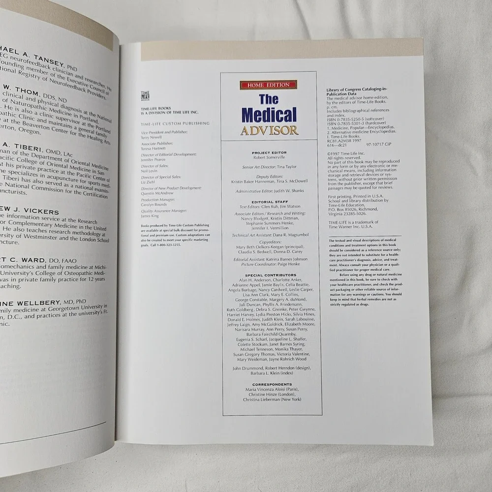 Time Life The Medical‎ Advisor Home Edition Alternative Conventional Treatments